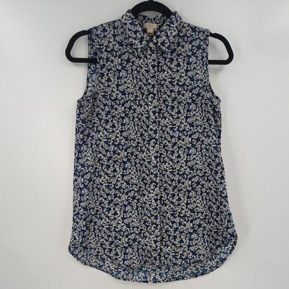 J.CREW Factory  Floral Sleeveless Button Down Shirt - Picture 1 of 6
